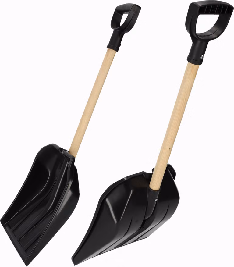 Pala da neve KADAX "Marlioz", pala da neve in plastica con impugnatura ergonomica a D, nera, 81 cm