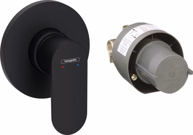 Hansgrohe Rebris S - Miscelatore da incasso per doccia con corpo, nero opaco 72648670