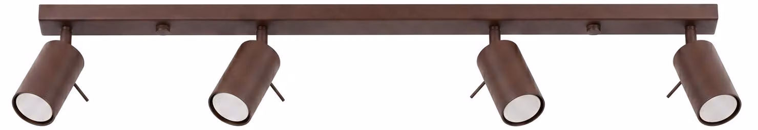 Plafoniera RING 4L marrone 4xGU10 10W acciaio 16x6x80 cm Sollux Lighting