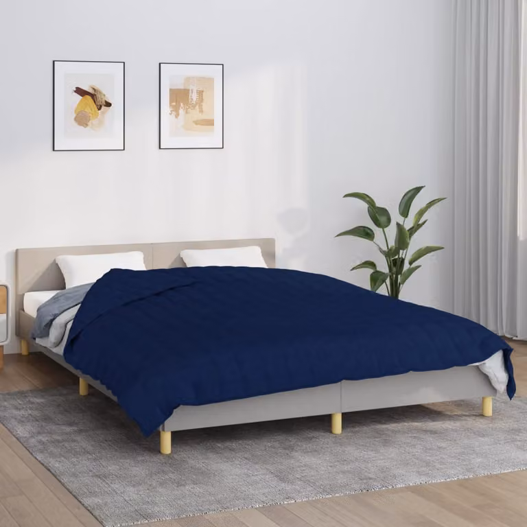 Coperta Ponderata vidaXL Blu in Microfibra e Cotone, L 220 cm x P 230 cm, 11 kg