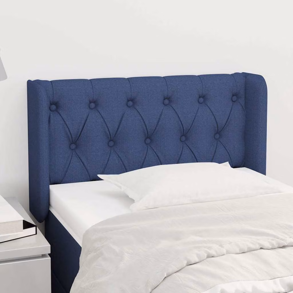 Testiera ad orecchio vidaXL in tessuto blu L: 83 cm, P: 16 cm, H: 78-88 cm