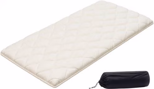 Materasso Tatami Pieghevole Vevor in Schiuma a 9 Strati, Misura Letto Singolo, Bianco, L: 99,1 cm, P: 203,2 cm, H: 6,35 cm