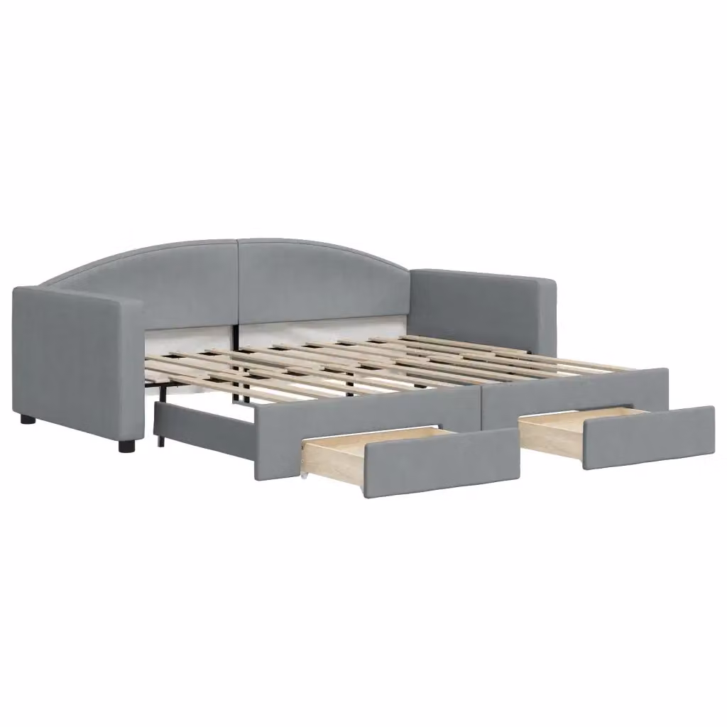 Divano letto moderno vidaXL in tessuto grigio per soggiorno e camera da letto – 2