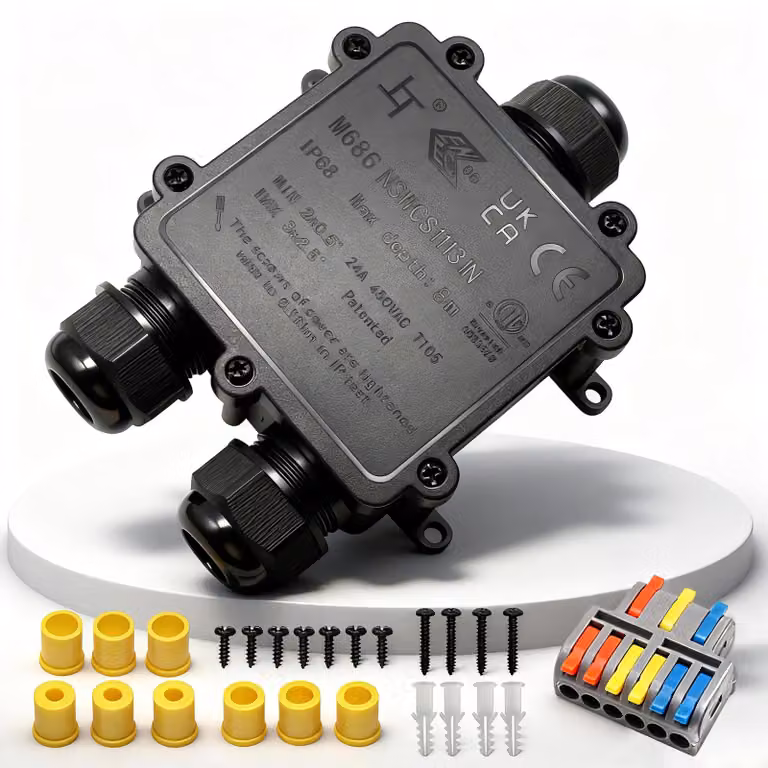 Solidchoice - Scatola di derivazione impermeabile IP68, con 3 ingressi