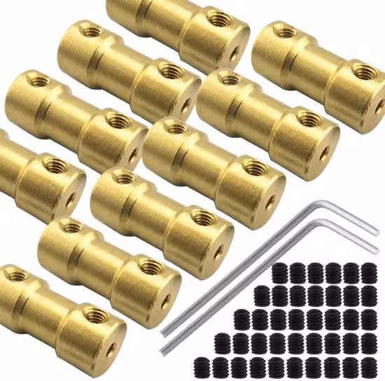 Set di 10 morsetti in ottone - Avvitabili - Resistenti agli urti - Adatti per motori - Dimensioni: 2 mm x 20 mm