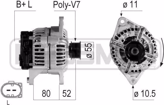 ERA 210723A Alternatore LiMa 140 A 14 V per FIAT Ducato Furgone (250, 290), Ducato Cassone / Telaio (250, 290), Ducato Bus