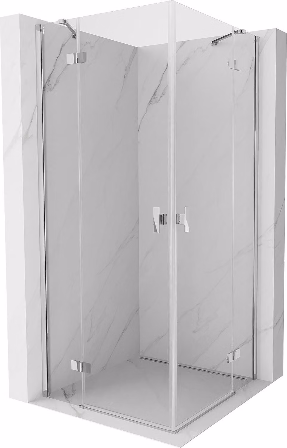 Mexen Mist-H Duo cabina doccia ad anta 115 x 115 cm, trasparente, cromato - 8A5-115L-115P-01-00