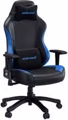 Sedia gaming Andaseat LUNA per adulti, colore nero e blu, in similpelle con poggiatesta e braccioli