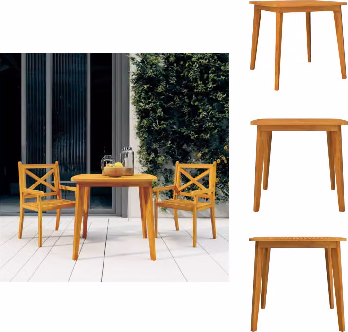 vidaXL Tavolo da giardino 85x85x75 cm in legno massiccio di acacia - Tavoli da giardino