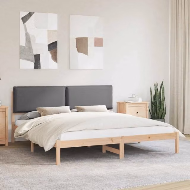 Letto con Testiera Rivestita-Struttura Letto con Testiera Grigio scuro 180 x 200 cm 832867