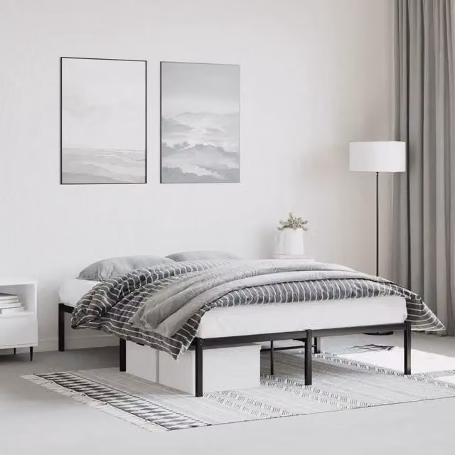 Giroletto in metallo nero vidaXL L/P: 140 x 190 cm – 1