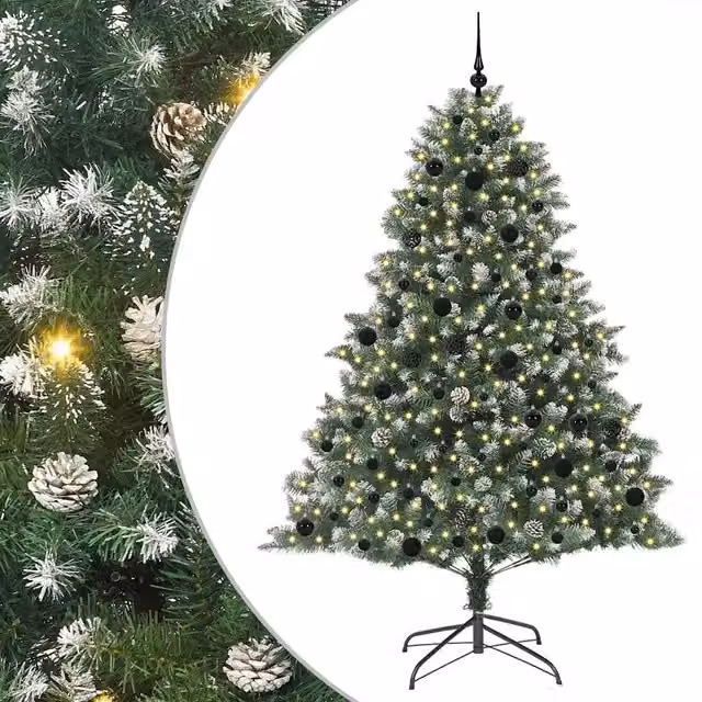 Albero di Natale Artificiale-Albero Natalizio con 300 LED Verde 210 cm 918376