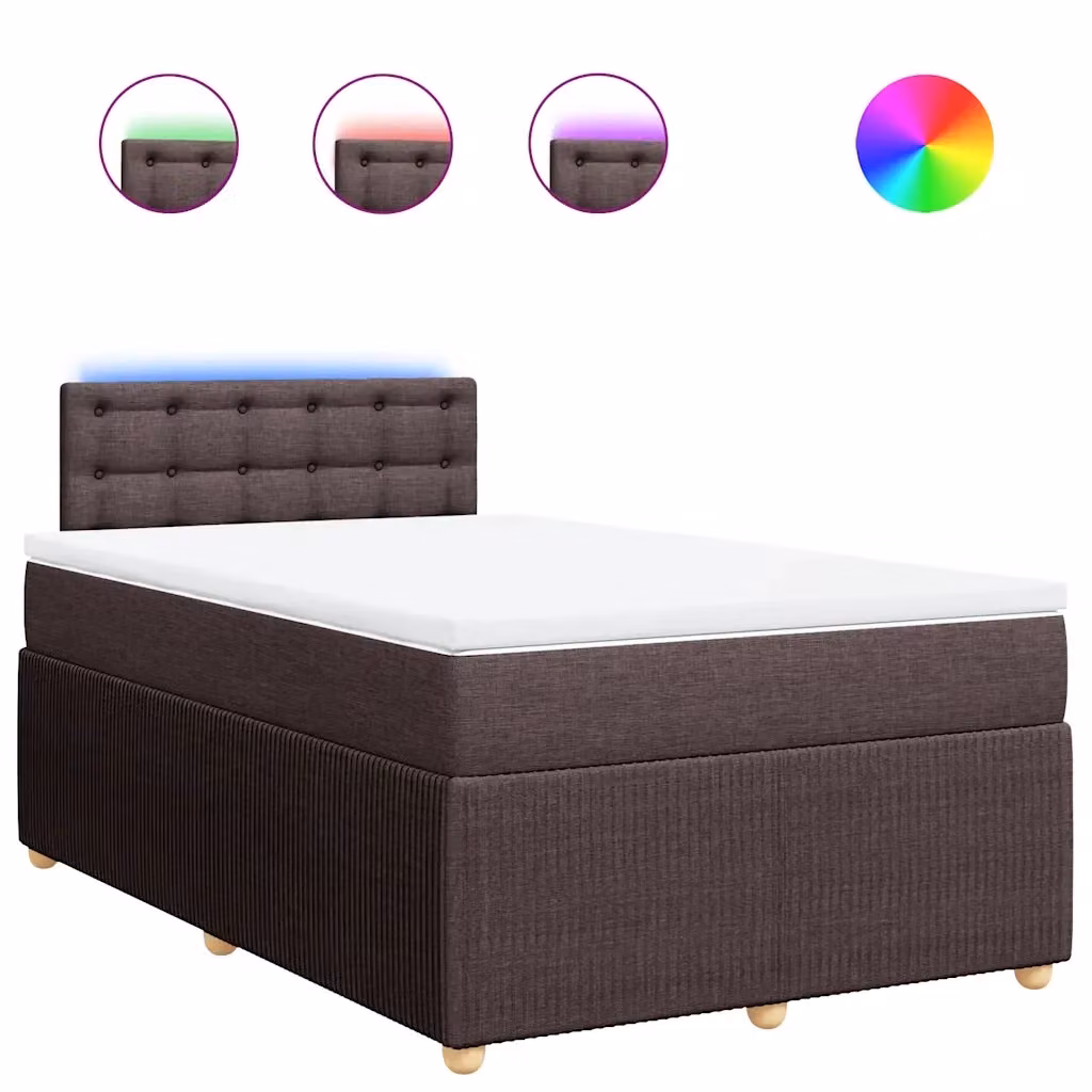 Letto Ibrido con Giroletto a Molle e Materasso vidaXL in Marrone e Bianco L/P/H: 120 x 200 cm – 2