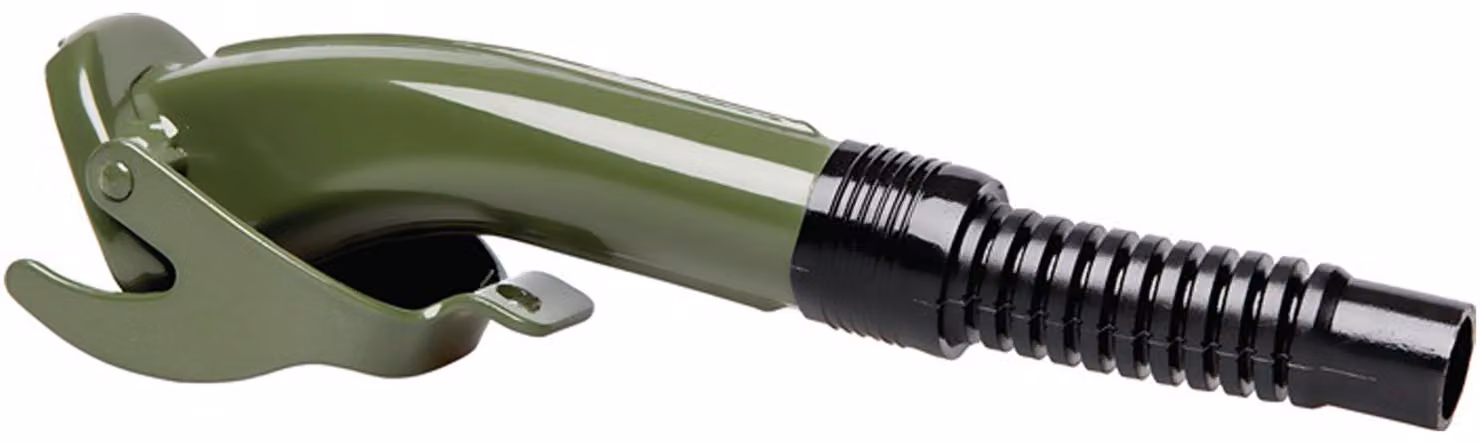 Beccuccio per benzina/gasolio senza arresto del rifornimento L.280mm L.68mm verde