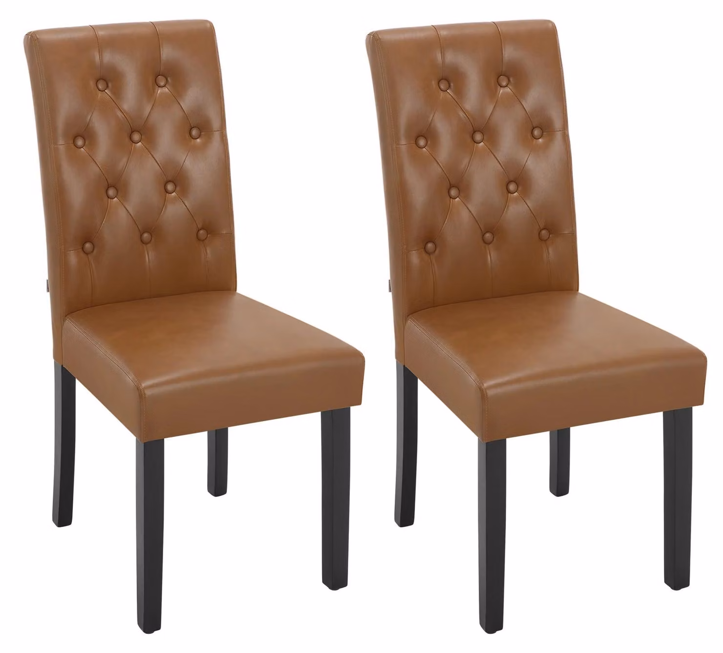 Sedia - Sedie da pranzo - Set di 2 sedie da pranzo in ecopelle - Ergonomiche - Gambe in legno massello