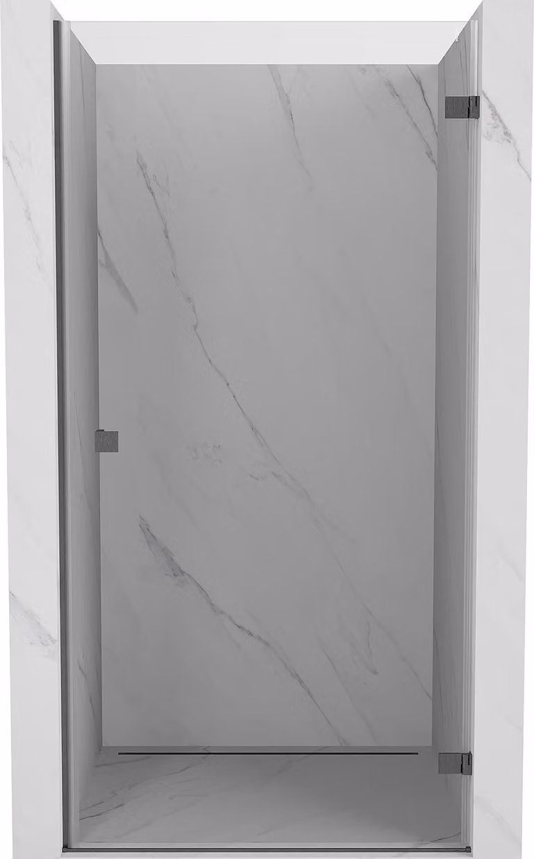 Mexen Lunar-B porta doccia battente destra 100 cm, trasparente, grigio canna di fucile spazzolato - 832-100-000-66-00-P