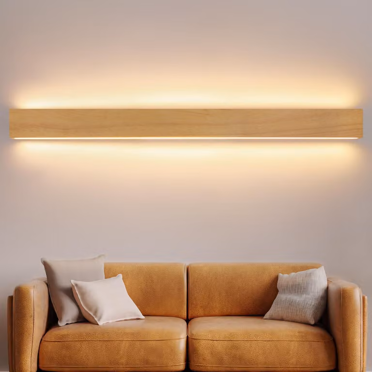 ZMH Lampada a parete LED interna legno 100cm 36W moderna luce su e giù luce indiretta 3000K lampada corridoio per soggiorno vano scale