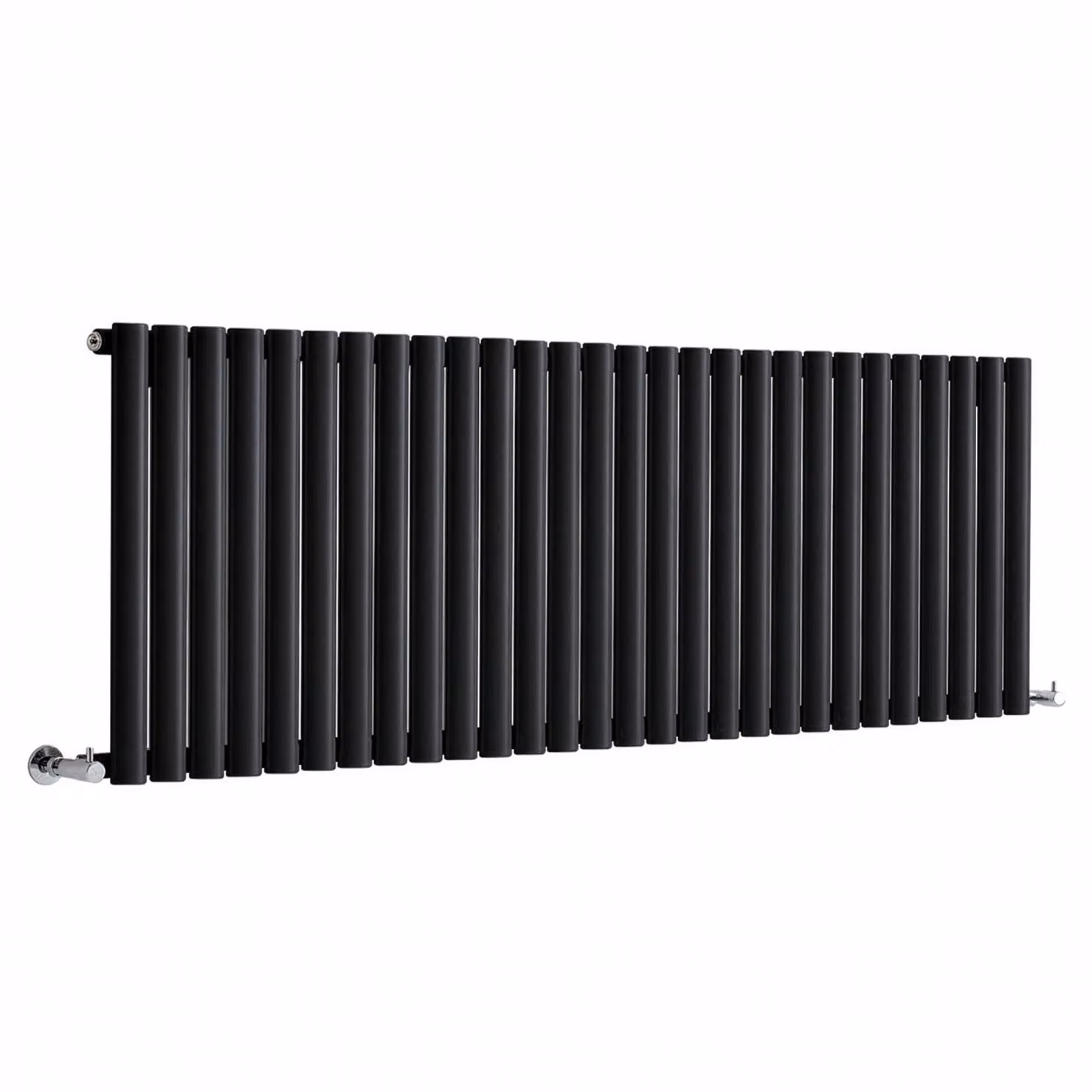 Radiatore di Design Orizzontale (Pannello Singolo) - 595mm x 1652mm - Nero - Sterling Quinn by Hudson Reed