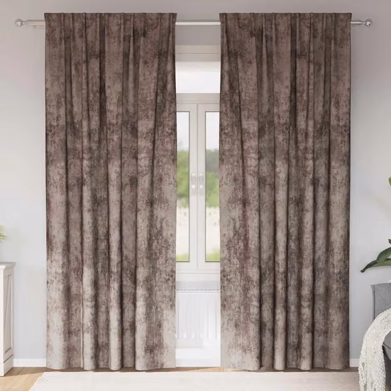 Set di 2 tende in velluto vidaXL color cappuccino, oscuranti e termoisolanti, H 245 x L 140 cm