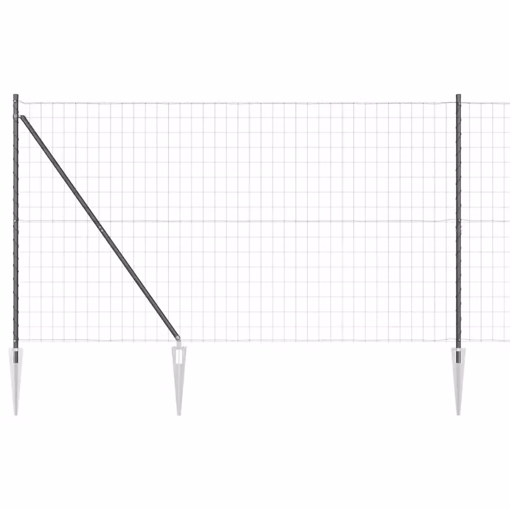 Recinzione vidaXL in acciaio rivestito in PVC grigio, L: 10 m, H: 1,6 m – 2