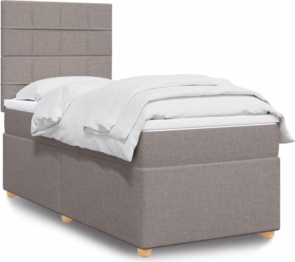 Maison Exclusive - Letto boxspring con materasso Taupe 80x200 cm Tessuto
