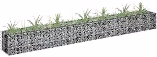 Gabbia in acciaio zincato per giardino - 270 x 30 x 30 cm - Bordura resistente per fiori, ideale per giardino e terrazza