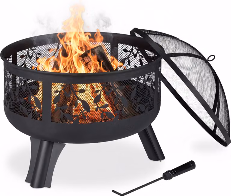 relaxdays 10032689_0 relaxdays Feuerschale schwarz 60,0 cm