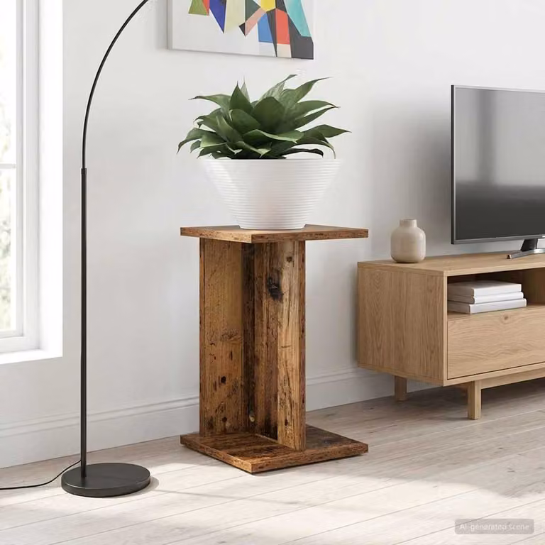 vidaXL Supporto per piante in legno marrone L/P/H: 25 x 25,5 x 40,5 cm