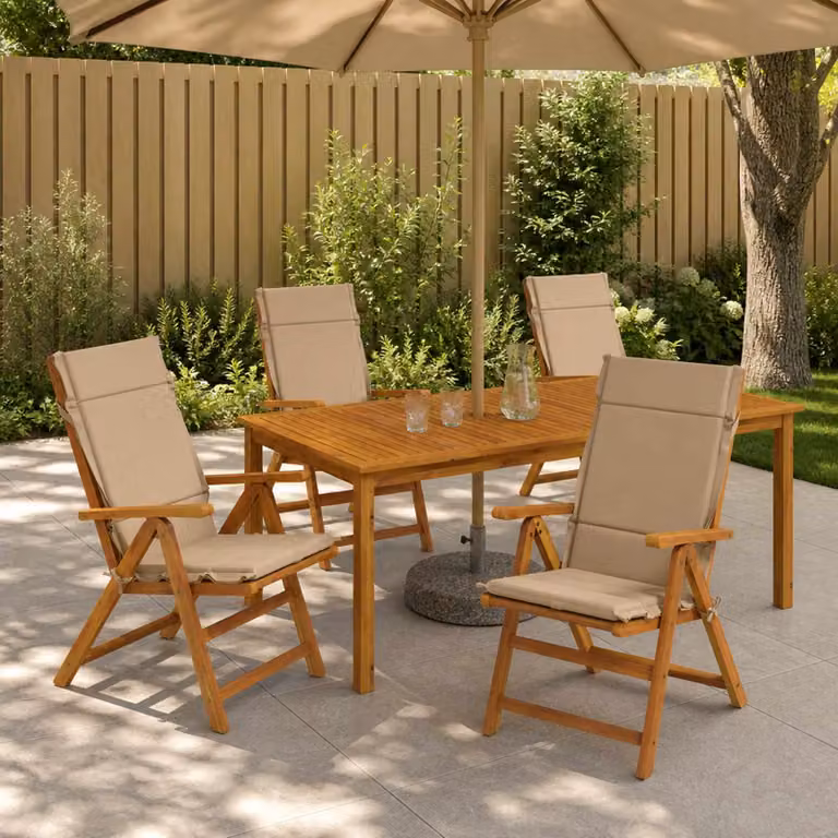 Set di 6 cuscini per sedia alta vidaXL GEMERT in poliestere, colori sabbia, marrone e beige
