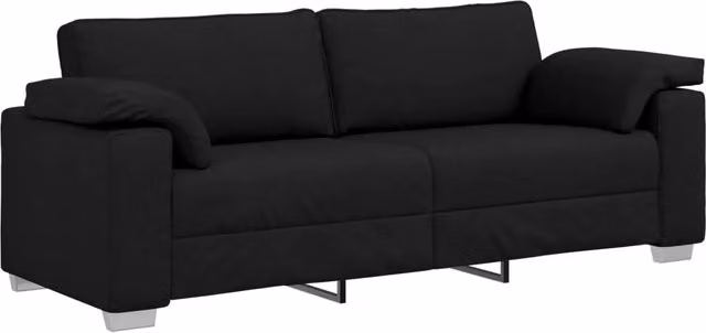 Divano | Divano da soggiorno | Sofa 3-Persone Nero 220 cm Tessuto
