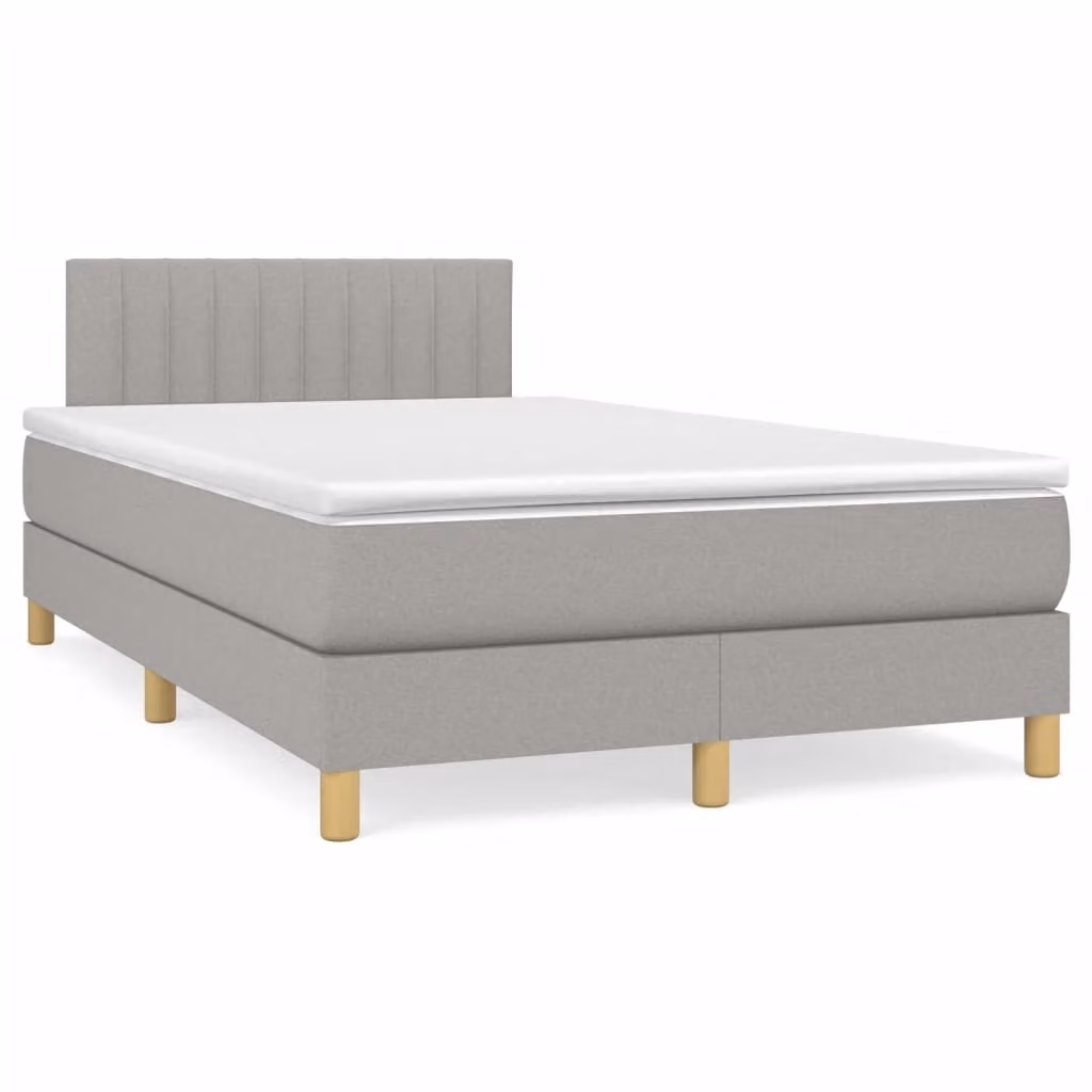 Maison Exclusive - Letto boxspring con materasso e LED grigio chiaro 120x190 cm tessuto