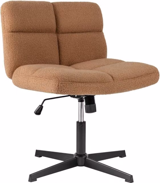 Sedia da ufficio Design Mania in ecopelle e boucle marrone con rotazione a 360 gradi e altezza regolabile