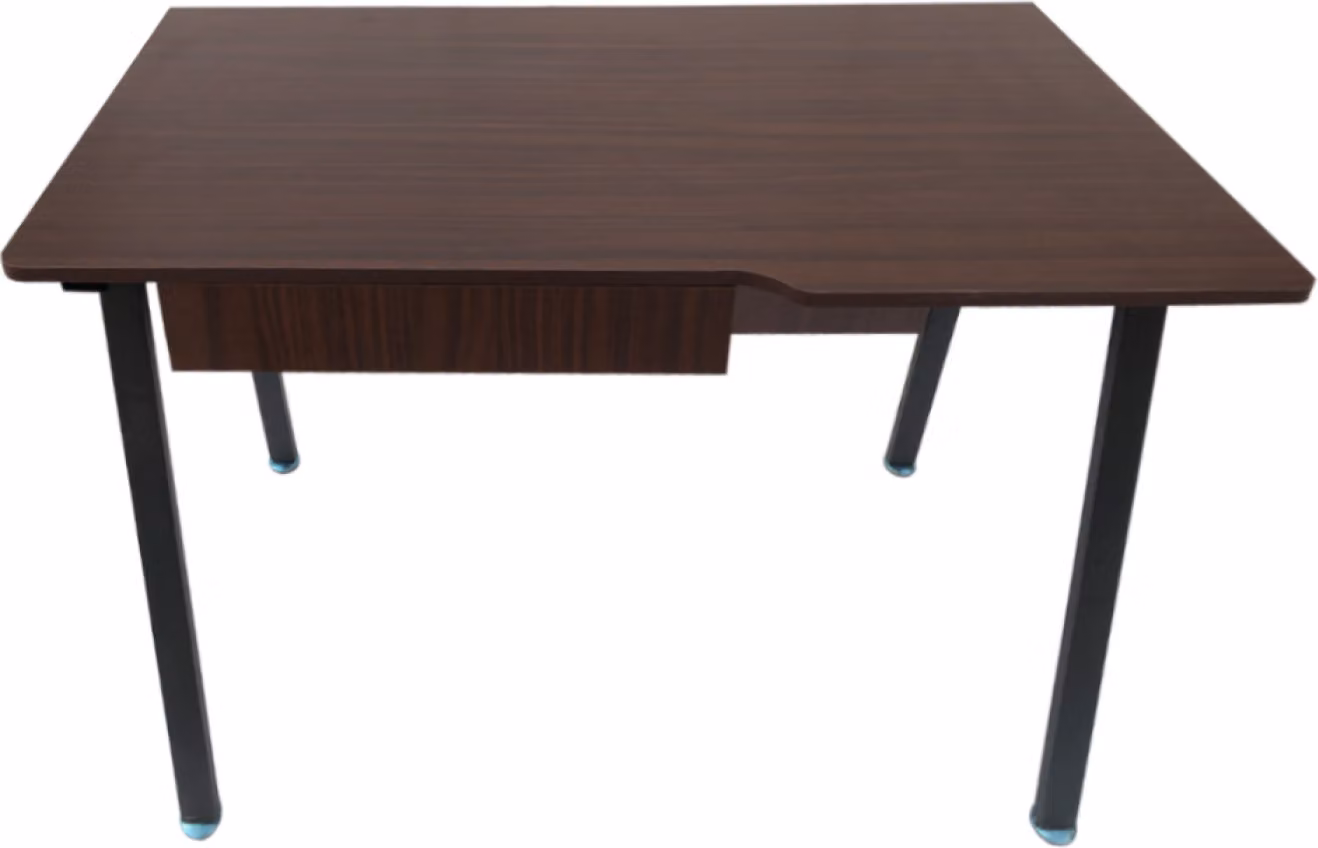 Scrivania da computer Stoer - design industriale vintage - metallo nero e legno marrone