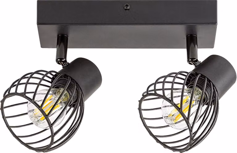 Faretto da parete e soffitto nero E14 2X10W Aberama 73002 Rabalux