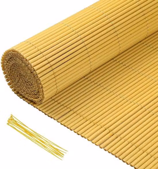 Pannello divisorio in PVC, dimensioni 0,9 x 5 metri, ideale per giardino e terrazza, resistente al vento e alle intemperie, resistente ai raggi UV, adatto per balconi e recinzioni, realizzato in bambù