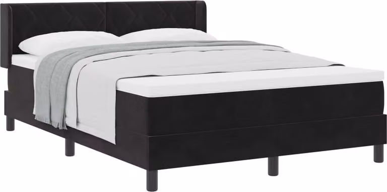 Letto a molle con materasso nero 100x200 cm Velvet Black