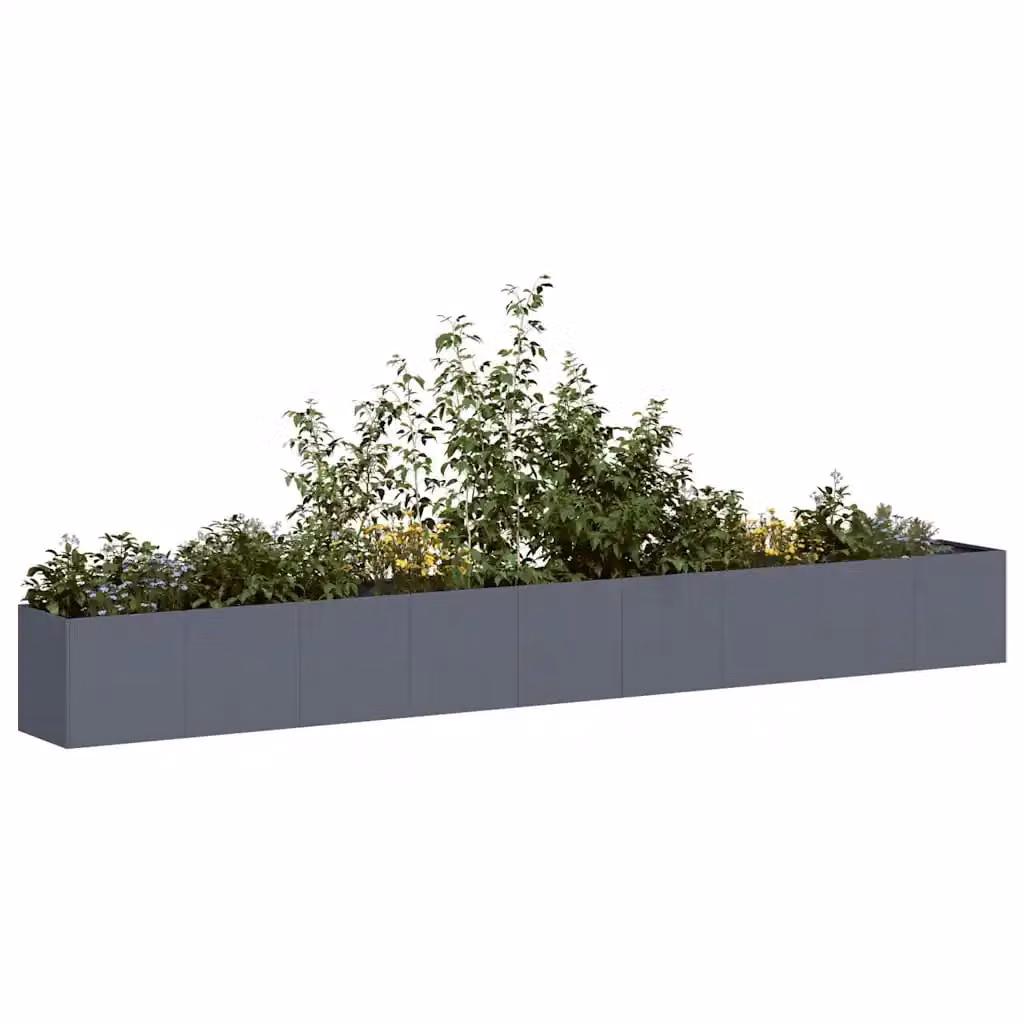 Fioriera vidaXL in acciaio color antracite L: 360 cm, P: 40 cm, H: 40 cm