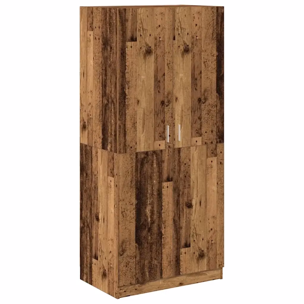 vidaXL Armadio in Legno Antico Marrone con Ante a Battente L: 90 cm, P: 52 cm, H: 200 cm – 2