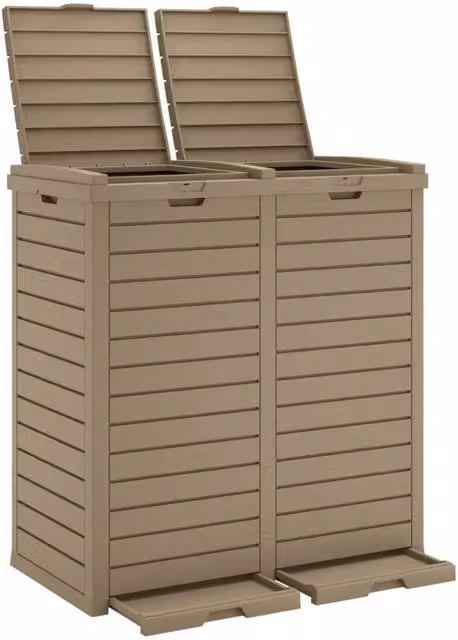 Cestino Rifiuti Esterno Marrone Chiaro 78x41x86cm Polipropilene CFW2684240