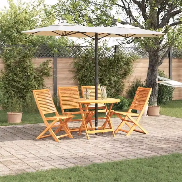 Set da Pranzo per Giardino 5 pz Marrone 3375700