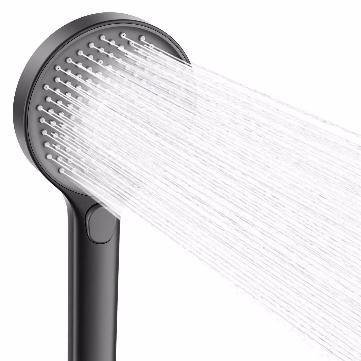 Doccia a soffione grande, diametro 130 mm, con 3 tipi di getto, a risparmio idrico, colore nero