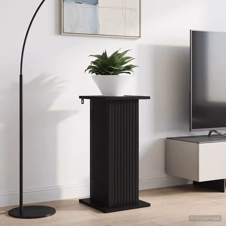 vidaXL Supporto per piante moderno in legno MDF nero L: 30,5 cm, P: 30,0 cm, H: 60,5 cm