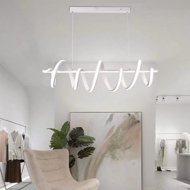 Lampadario a sospensione LED Trade Shop Twist Bianco con tecnologia CCT 3000K-6500K, 60W, Altezza regolabile
