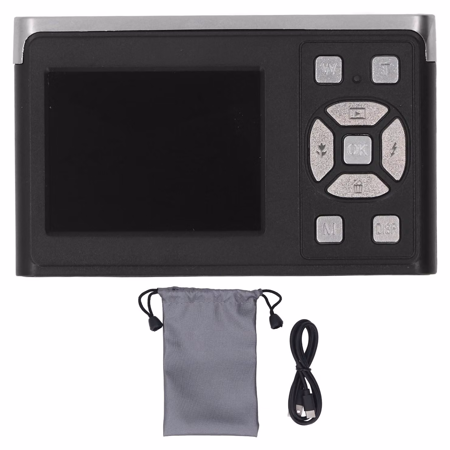 Fotocamera digitale HD, autofocus, zoom 16x, 50 MP, risoluzione 1080p, modalità ritratti, stile vintage, supporta la trasmissione di video e foto, nero