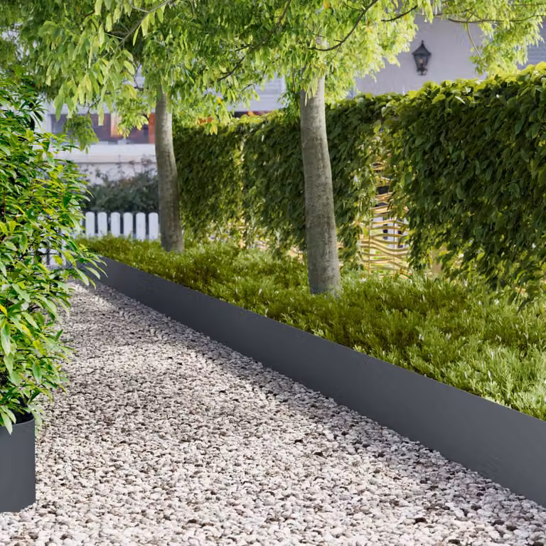Set di 20 bordure per prato vidaXL in acciaio colore antracite, 100 x 22 cm