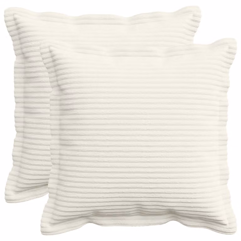 Set di 2 federe vidaXL HOUTEN in velluto a coste, colore beige, 45 x 45 cm