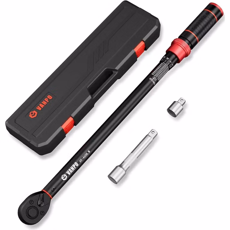 Chiave dinamometrica da 1/2 pollice, 60-460 Nm, 72 denti, set da 3 pezzi con prolunga e adattatore