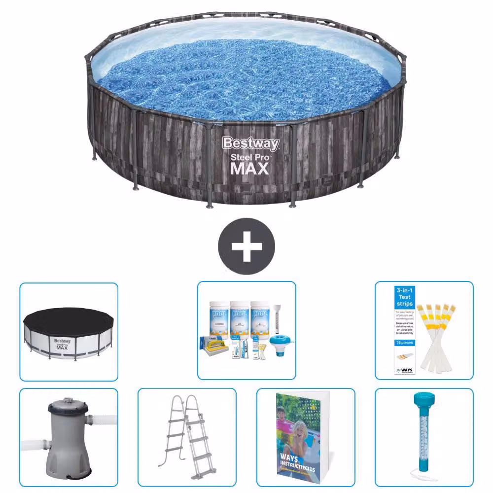 Piscina gonfiabile Bestway Steel Pro MAX, rotonda, 427x107 cm, composta da 6 parti, modello S574