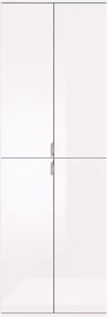 Armadio di stoccaggio BODITE – 4 porte – Bianco lucido – Eleganza e praticità