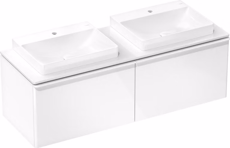 hansgrohe Xelu Q Console avec 2 découpes, 1560x550, pour vasque à poser 600x480mm, polie, 54112050, 54112050